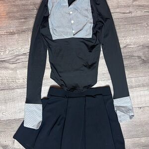 Pleated Skirt and Office Siren Work Blouse